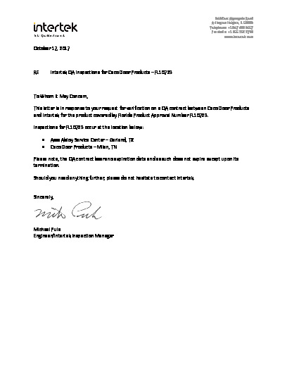 PR CERTIFICATE FL10723 R8 C CAC 2017-10-17 - FLORIDA PRODUCT APPROVAL LETTER - CECO DOOR PRODUCTS