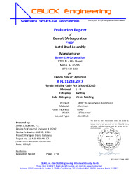 PR Instl Docs FL11243 R7 II 2 400 040AlumOnSteelDeck  EVALREPORT