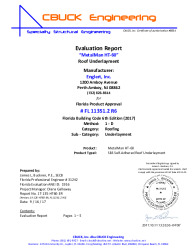 PR INSTL DOCS FL11351 R6 II 2 HT60 UNDERLAYMENT EVALREPORT
