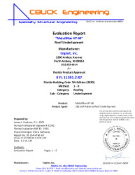 PR INSTL DOCS FL11351 R7 II 2 HT60 UNDERLAYMENT EVALREPORT