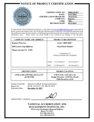PR CERTIFICATE FL11409 R13 C CAC NI006320-R9