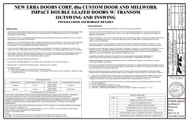 PR Instl Docs FL11436 R5 II CDM0003 Rev D DOUBLE ENTRY DOOR WITH TRANSOM ss