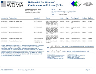 PR CERTIFICATE FL11517 R6 C CAC WINDSOR453CCL - HVHZ