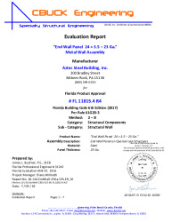 PR Instl Docs FL11815 R4 II 4 EndWallPanel-23Ga-S3S-EvalRep