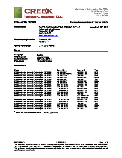 PR Instl Docs FL9777 R10 II OCR14002.7a 2017 FBC Evaluation Report Weatherlock Non-HVHZ