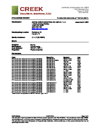 PR Instl Docs FL9777 R12 II OCR14002.9a 2017 FBC Evaluation Report Weatherlock Non-HVHZ final