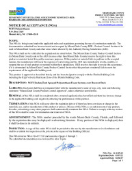 PR CERTIFICATE FL9805 R5 C CAC 3 NCFI ENDURATECH FOAM ROOF RECOVER NOA 16110915