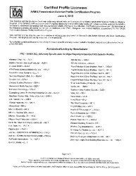 PR TECH DOCS FL12100 R4 AE BAVARIAN POLYMERS AAMA PROFILE LISTING BAV-1