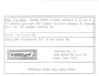 PR INSTL DOCS FL12398 R9 II 4000 SERIS S. H. GLAZING DETAILS