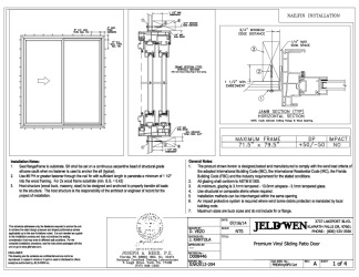 PR Instl Docs FL12425 R14 II Premium Vinyl Sliding Door FBC Install (72x80) 2-11-21 SEALED