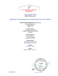 PR Instl Docs FL12725 R3 II 29 Ga. Residential Panel over 1x4 NON HVHZ