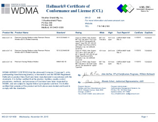 PR CERTIFICATE FL12786 R10 C CAC 8211 ALUM CLAD AWNING WITH CASEMENT PICTURE STACKED