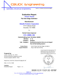 PR Instl Docs FL12805 R5 II 20-297.01 FlatSkirtRidgeVent-9in throat-On24gaSteel-ER-ds
