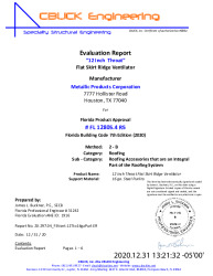 PR Instl Docs FL12805 R5 II 20-297.04 FlatSkirtRidgeVent-12in throat-On16gaSteel-ER-ds