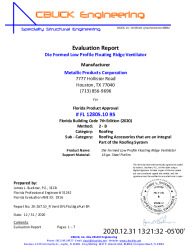 PR Instl Docs FL12805 R5 II 20-297.10 DieFormed Low Profile RidgeVent-On Steel-ER-ds