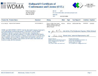 PR CERTIFICATE FL12937 R6 C CAC 411-H-1445.03 HALLMARK CCL
