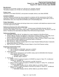 PR TECH DOCS FL12942 R5 AE 12942 K605MD PE EVAL REPORT 4-18-2019