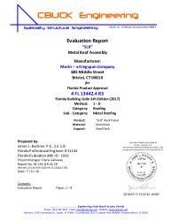 PR Instl Docs FL13442 R3 II 4 SLR AlumOnSteelDeck EVALREPORT