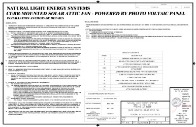 PR Instl Docs FL13509 R6 II NLES-101 Rev0 CurbMountedSolarAtticFan ss