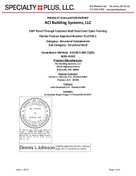 PR TECH DOCS FL13728 R3 AE SWP WALL EVALUATION REPORT
