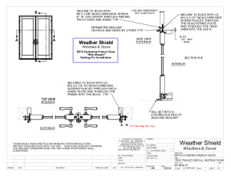 PR Instl Docs FL13947 R7 II 8610 Out-swing French Door with Standard Sill (fin) - NEW  85-2634-07