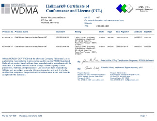 PR CERTIFICATE FL14124 R4 C CAC CCL FOR MARVIN 407-H-1047 4097