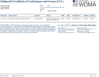 PR CERTIFICATE FL14293 R6 C CAC 14293.9  CCL 1164.08