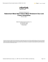 PR CERTIFICATE FL14347 R3 C CAC HABERSHAM METAL STEEL HOLLOW METAL WINDSTORM DOOR AND FRAMES 14347