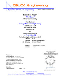 PR Instl Docs FL14669 R3 II 01 FlushSeam WallPanel EVAL REPORT R3