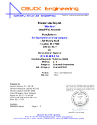 PR Instl Docs FL14669 R4 II 07 ThinLine WallPanel EVAL REPORT