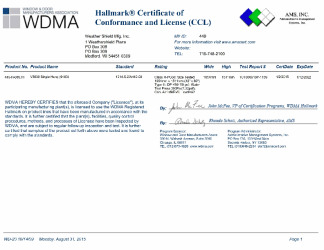 PR CERTIFICATE FL14760 R4 C CAC 9103 SINGLE HUNG