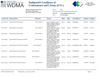 PR CERTIFICATE FL14858 R4 C CAC WINDSOR453CCL CRANK-OUT1