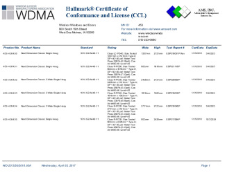 PR CERTIFICATE FL14884 R3 C CAC 453-H-054 HALLMARK CCL