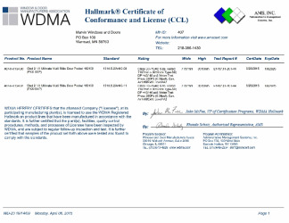 PR CERTIFICATE FL14903 R6 C CAC CCL FOR MARVIN 407-H-1134.00, .01 