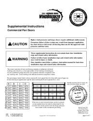 PR INSTL DOCS FL15058 R4 II SUPPLEMENTAL INSTRUCT COMMERCIAL PAN S