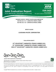 PR TECH DOCS FL15228 R4 AE ICC-ES APA ESR-2403 LSL-LVL 2019-02