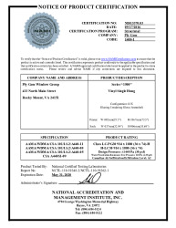 PR CERTIFICATE FL16103 R10 C CAC NI013370.03