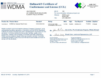 PR CERTIFICATE FL16109 R2 C CAC .2 CCL 130-H-765