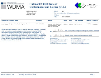 PR CERTIFICATE FL16246 R3 C CAC DESIGNER VENT INSWING