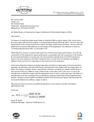 PR CERTIFICATE FL16368 R7 C CAC MODEL NAMES ON STRUCTURAL AND IMPACT CERTIFICATION OF AUTHORIZATION REPORTS (CARS)