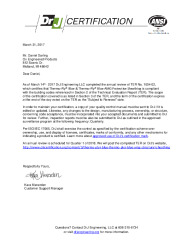 PR CERTIFICATE FL16391 R2 C CAC 170331 CERTIFICATION LETTER OX 1004-02 TPLY BLUE