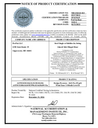 PR CERTIFICATE FL16401 R13 C CAC NI011565.03-R5