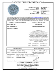 PR CERTIFICATE FL16401 R6 C CAC NI011565-R1