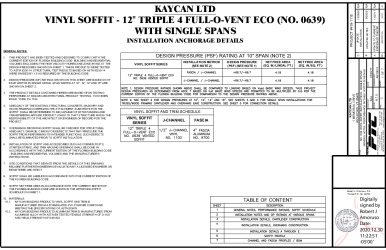 PR Instl Docs FL16503 R5 II KAY0013 Rev C 639Eco VinylSoffit-Single Span ss