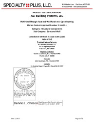 PR TECH DOCS FL16607 R3 AE PBA WALL EVALUATION REPORT