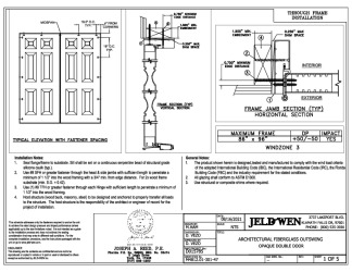 PR INSTL DOCS FL16904 R18 II D015785 - ARCHITECTURAL FIBERGLASS OUTSWING OPAQUE XX IMPACT 86 X 96 WZ3 CERT PACKAGE FBC INSTALL 9-14-21 SEALED