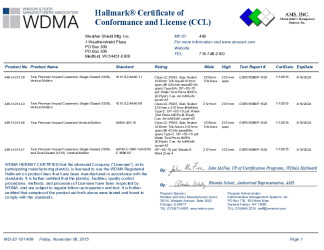 PR CERTIFICATE FL17017 R5 C CAC 1209 TWIN PREMIUM IMPACT CASEMENT