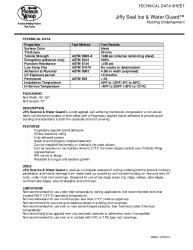 PR INSTL DOCS FL17155 R6 II TECHNICAL DATA SHEET JIFFY SEAL ICE WATER GUARD