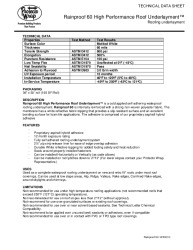 PR INSTL DOCS FL17155 R4 II TECHNICAL DATA SHEET RAINPROOF 60 HIGH PERFORMANCE