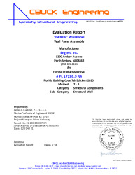 PR Instl Docs FL17209 R4 II 09 B4000R Wall Panel EVALREPORT